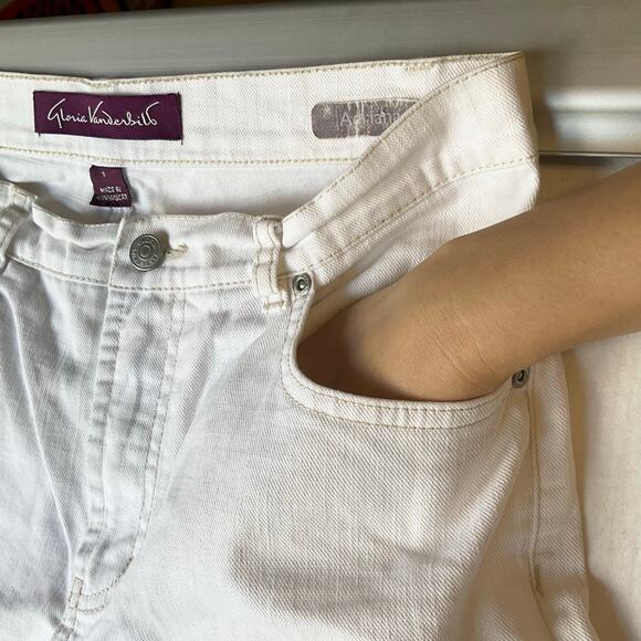 Gloria Vanderbilt Women Adriana Jeans size 8 White Straight Leg Mid Rise Bootcut - Picture 7 of 11